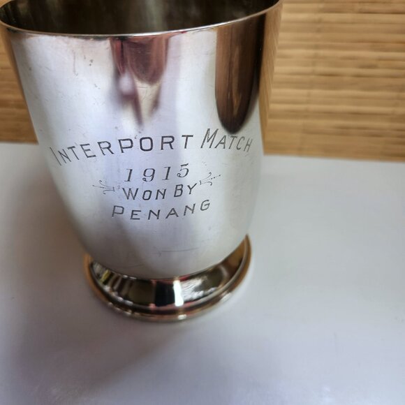 Beer Stein Vintage Pint Silver Plate Antique Elkington Plate Cricket 1915 - Picture 3 of 8